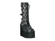 Demonia Swing 220 5.75 Inch 5 Buckle Platform Black Pump Calf Boot Size 8
