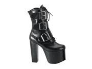 Demonia Torment 703 5.5 Inch 3 Buckle Black Pump Ankle Boot Size 8