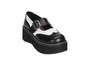 Demonia Emily 302 2 Inch Black White Pump Platform Mary Jane Shoe Size 8