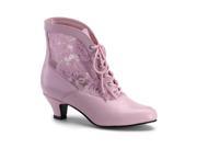 Funtasma Dame 05 B.Pink Pu Lace Victorian Ankle Boot 2 Inch Size 6