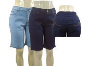 Bulk Buys Womens Plus Size Denim Bermuda Shorts Case of 12