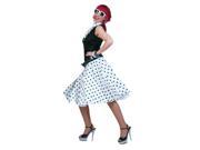 Costumes for all Occasions FF508046G Sock Hop Skirt Scarf White Bla