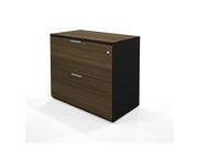 Bestar 110636 98 Pro Concept Assembled Lateral File in Milk Chocolate Bamboo Black