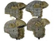 Bulk Buys Premium Fur Lined Plaid Striped Ear Cover Hats Case of 48