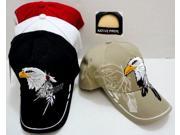 Bulk Buys Adjustable Native Pride Eagle Hats Assorted Colo Case of 24
