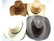 Bulk Buys Straw Cowboy Hats Assorted Colors Case of 24