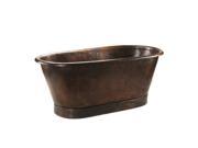 Premier Copper Products BTM72DB 72 in. x 32 in. Oval Tub Oil Rubbed Bronze