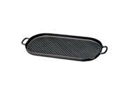 World Cuisine A1733746 Oval Cast Iron Grill 18.375 Inch Length