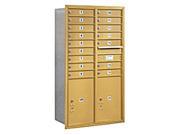 Salsbury Industries 3715D 16GRU Mailbox with 16 MB1 Doors and 2 Parcel in Gold Rear Loading USPS Access