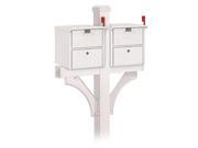 Salsbury Industries 4325WH 7200 Roadside Mailboxes with 2 Sided Deluxe Post for 2 Mailboxes White