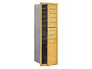 Salsbury Industries 3715S 07GFP Mailbox with 7 MB1 Doors and 1 Parcel in Gold Front Loading Private Access