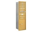 Salsbury Industries 3715S 07GRP Mailbox with 7 MB1 Doors and 1 Parcel in Gold Rear Loading Private Access