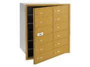 Salsbury Industries 3612GFP 12 Door 4B Horiz Mailbox in Gold Front Loading Private Access