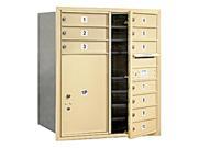 Salsbury Industries 3709D 10SFU Mailbox with 10 MB1 Doors in Sandstone Front Loading USPS Access