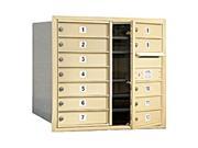 Salsbury Industries 3707D 12SFU Mailbox with 12 MB1 Doors in Sandstone Front Loading USPS Access