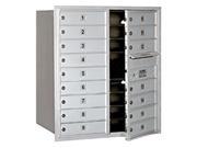 Salsbury Industries 3709D 16AFP Mailbox with 16 MB1 Doors in Aluminum Front Loading Private Access