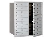 Salsbury Industries 3709D 16AFU Mailbox with 16 MB1 Doors in Aluminum Front Loading USPS Access