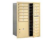 Salsbury Industries 3711D 15SFP Mailbox with 15 MB1 Doors in Sandstone Front Loading Private Access