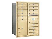 Salsbury Industries 3711D 15SRU Mailbox with 15 MB1 Doors in Sandstone Rear Loading USPS Access