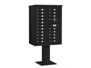 Salsbury Industries 3411D 20BLK 4C Pedestal Mailbox Double Column 20 MB1 Doors Black