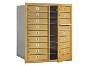 Salsbury Industries 3709D 16GFP Mailbox with 16 MB1 Doors in Gold Front Loading Private Access