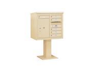 Salsbury Industries 3407D 06SAN 4C Pedestal Mailbox Double Column 6 MB1 Doors 1 PL6 Sandstone