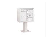 Salsbury Industries 3407D 06WHT 4C Pedestal Mailbox Double Column 6 MB1 Doors 1 PL6 White