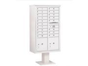 Salsbury Industries 3415D 18WHT 4C Pedestal Mailbox Double Column 18 MB1 Doors 2 PL5 White
