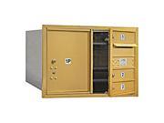 Salsbury Industries 3705D 03GFU 3 Mailbox 1 Parcel Unit in Gold Front Loading USPS Access