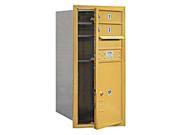 Salsbury Industries 3709S 02GFP Mailbox with 2 MB1 Doors in Gold Front Loading Private Access