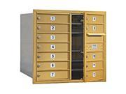 Salsbury Industries 3707D 12GFP Mailbox with 12 MB1 Doors in Gold Front Loading Private Access