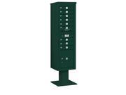 Salsbury Industries 3416S 09GRN 4C Pedestal Mailbox Single Column 9 MB1 Doors 1 PL Green