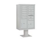 Salsbury Industries 3413D 13GRY 4C Pedestal Mailbox Double Column 13 MB1 Doors 1 PL5 and 1 PL6 Gray