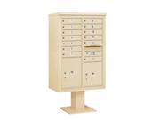 Salsbury Industries 3413D 13SAN 4C Pedestal Mailbox Double Column 13 MB1 Doors 1 PL5 and 1 PL6 Sandstone