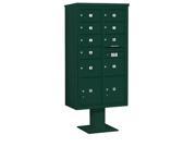 Salsbury Industries 3416D 09GRN 4C Pedestal Mailbox Double Column 7 MB2 Doors 2 MB3 Doors 2 PL Green