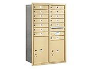 Salsbury Industries 3713D 13SRU Mailbox with 13 MB1 Doors in Sandstone Rear Loading USPS Access