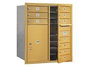 Salsbury Industries 3709D 10GFP Mailbox with 10 MB1 Doors in Gold Front Loading Private Access