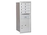 Salsbury Industries 3711S 04ARP Mailbox with 4 MB1 Doors and 1 Parcel in Aluminum Rear Loading Private Access