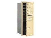 Salsbury Industries 3711S 04SFP Mailbox with 4 MB1 Doors and 1 Parcel in Sandstone Front Loading Private Access
