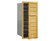 Salsbury Industries 3709S 07GFU Mailbox with 7 MB1 Doors in Gold Front Loading USPS Access