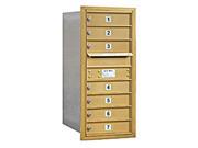 Salsbury Industries 3709S 07GRP Mailbox with 7 MB1 Doors in Gold Rear Loading Private Access