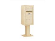 Salsbury Industries 3409S 02SAN 4C Pedestal Mailbox Single Column 2 MB1 Doors 1 PL5 Sandstone