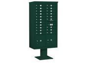 Salsbury Industries 3416D 20GRN 4C Pedestal Mailbox Double Column 20 MB1 Doors 2 PL Green