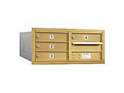 Salsbury Industries 3703D 04GRU Mailbox with 4 MB1 Doors in Gold Rear Loading USPS Access