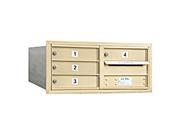Salsbury Industries 3703D 04SRU Mailbox with 4 MB1 Doors in Sandstone Rear Loading USPS Access