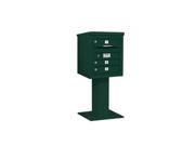 Salsbury Industries 3405S 03GRN 4C Pedestal Mailbox Single Column 3 MB1 Doors Green