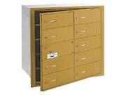 Salsbury Industries 3610GFP 10 Doors 4B Horiz Mailbox in Gold Front Loading Private Access