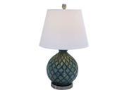 Stylish Ceramic Table Top Lamp With Coral Waves by Benzara