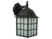Efficient Lighting EL 100 123 Rustic Outdoor Wall Lantern Die Cast Aluminum Powder Coated Black Frosted Glass with Built in photocell Energy Star Qualified
