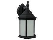 Efficient Lighting EL 105 123 Timeless Outdoor Wall Lantern Die Cast Aluminum Powder Coated Black Frosted Glass with Built in photocell Energy Star Qualifie